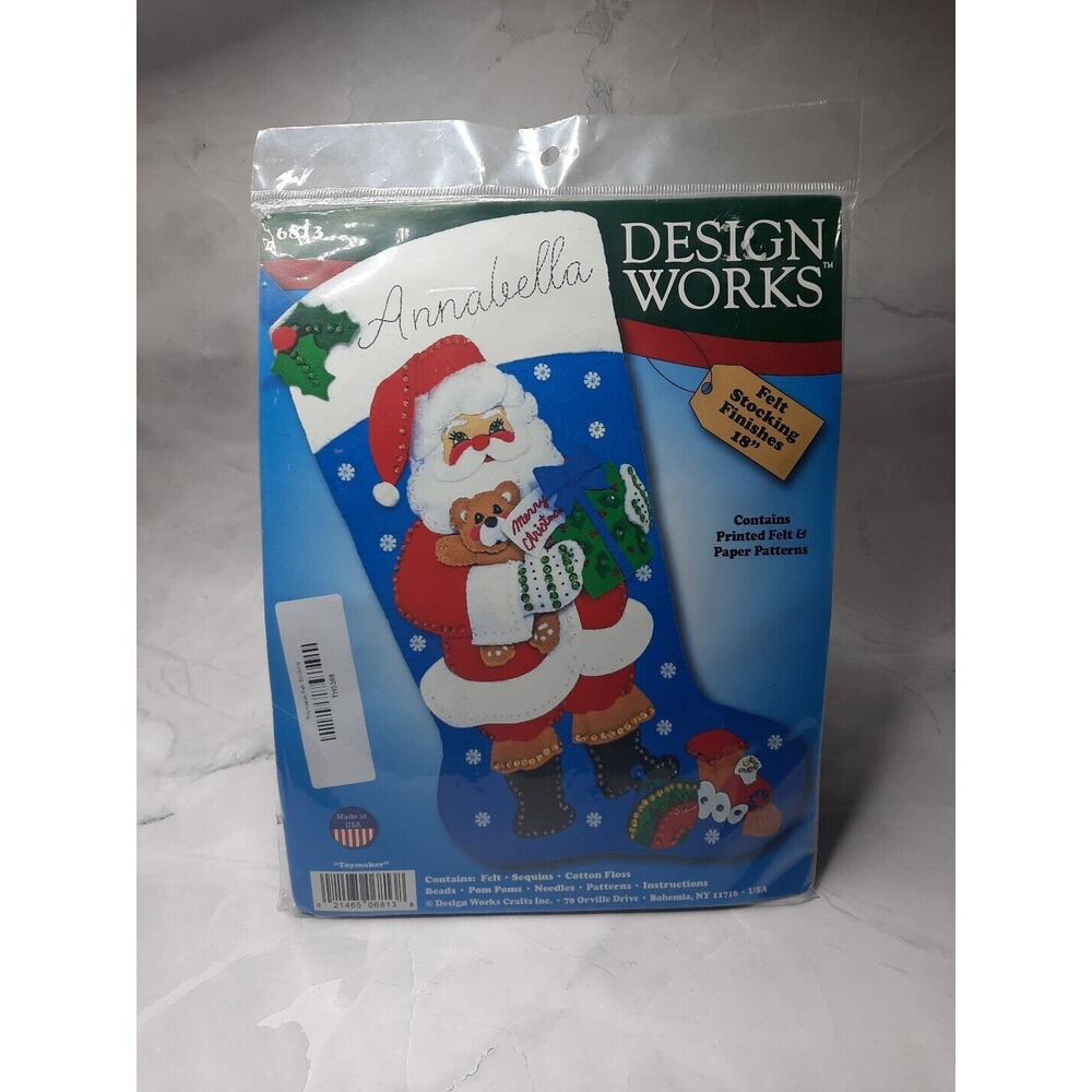 Design Works Embellished Felt Stocking Kit Toymaker 6813 18 inches